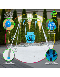 Columpio para Niños Sportspower - Interior/Exterior, Azul, 132x140x119 cm 2