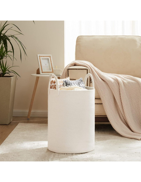 Cesta de lavandería grande 72L Fiona's magic algodón beige