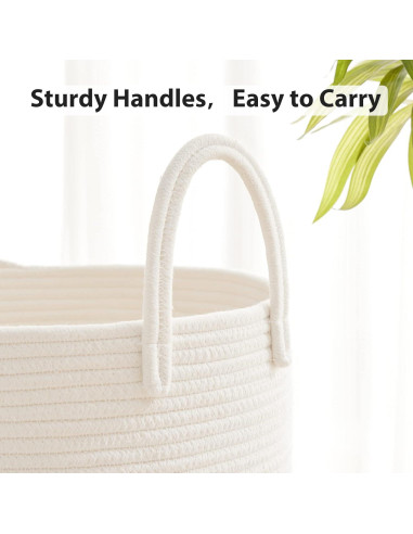 Cesta de lavandería grande 72L Fiona's magic algodón beige