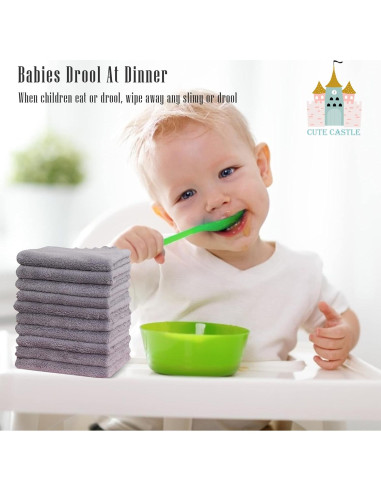 Toallitas de Baño Cute Castle 16 Piezas 22.86x22.86 cm Gris