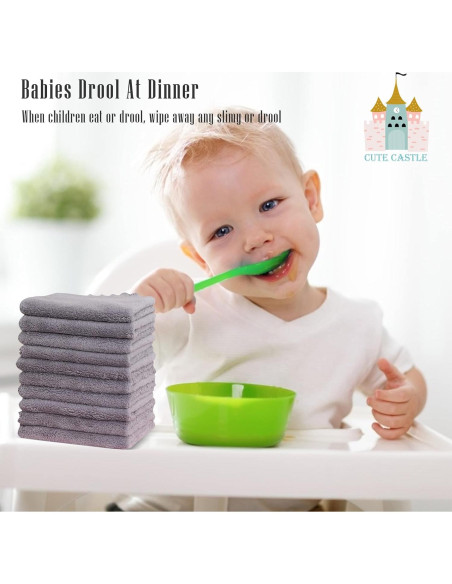 Toallitas de Baño Cute Castle 16 Piezas 22.86x22.86 cm Gris