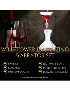 Juego de Decantador y Aerador Wine Tower The Wine Savant - 2250ml 2