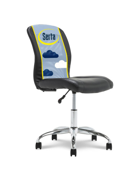 Silla de Tarea Sin Brazos Serta Essential, Negro, Ajustable