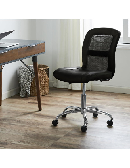 Silla de Tarea Sin Brazos Serta Essential, Negro, Ajustable