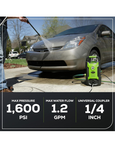 Lavadora a Presión Eléctrica Greenworks 1600 PSI 1.2 GPM