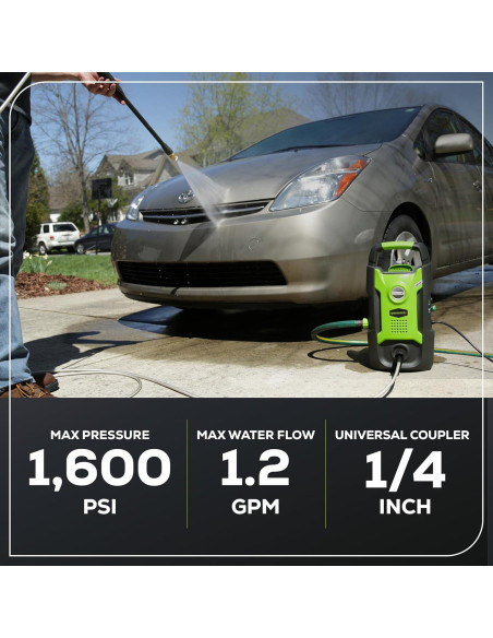 Lavadora a Presión Eléctrica Greenworks 1600 PSI 1.2 GPM