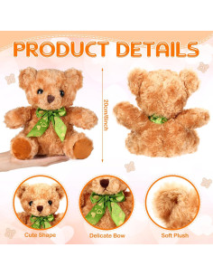 Osos de Peluche Amarillo Claro HyDren 20 cm - 24 Piezas 2