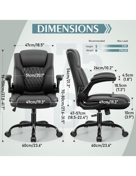 Silla de Oficina Ergonómica Brick Attic MP245 Negra