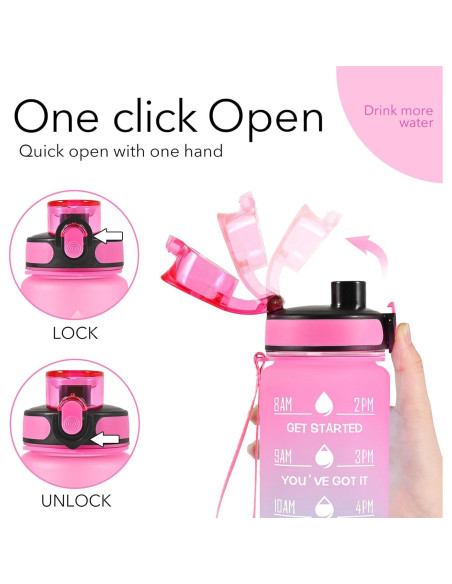 Botella de Agua Reutilizable Newfad 1L con Funda y Pajilla