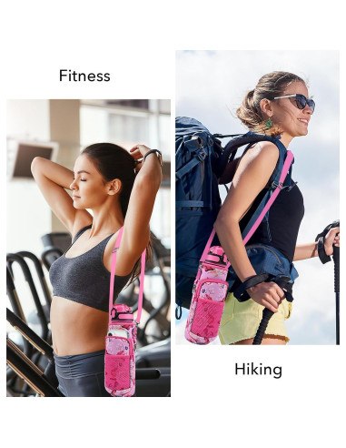 Botella de Agua Reutilizable Newfad 1L con Funda y Pajilla