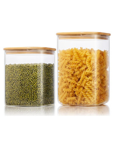 Contenedores de Almacenamiento de Vidrio HomArtist 2P 3.9L y 1.8L