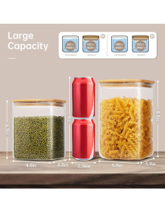 Contenedores de Almacenamiento de Vidrio HomArtist 2P 3.9L y 1.8L 2