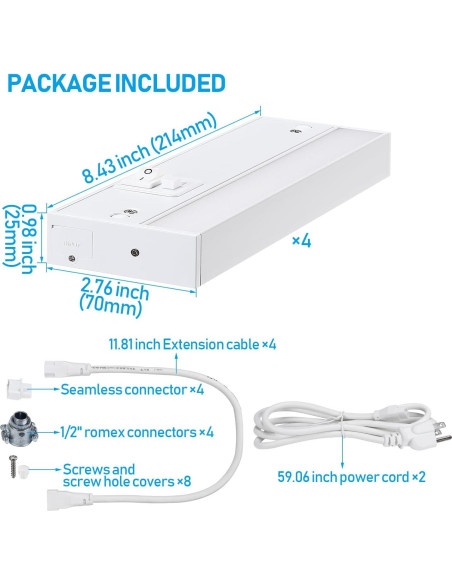 Luz LED Bajo Gabinete TORCHSTAR 20.32 cm 6W 400LM 3CCT