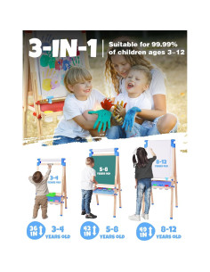 Caballete de Arte Joyooss para Niños Ajustable Azul 2-12 Años 2
