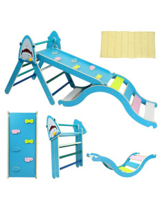 Conjunto Triángulo Pikler KidsBuddy Azul 9 en 1 para Niños