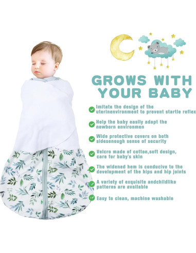 Saco de Sueño para Bebés 0-3 Meses BSTOPPT Algodón