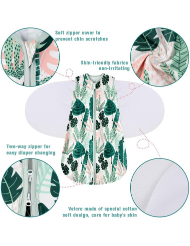 Saco de Sueño para Bebés 0-3 Meses BSTOPPT Algodón