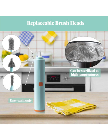 Cepillo eléctrico de limpieza Augensterm con 3 cepillos de silicona