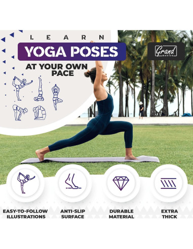 Alfombrilla de Yoga Instructiva GRAND BASICS 172.72x60.96cm Antideslizante