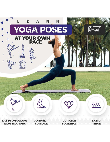 Alfombrilla de Yoga Instructiva GRAND BASICS 172.72x60.96cm Antideslizante