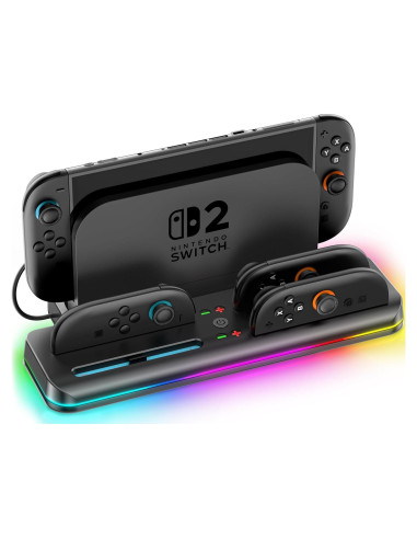 Estación de Carga Tokluck para Joy-Con 2 Switch 2 con RGB
