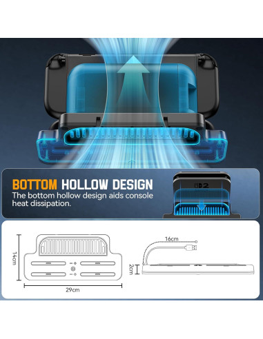 Estación de Carga Tokluck para Joy-Con 2 Switch 2 con RGB