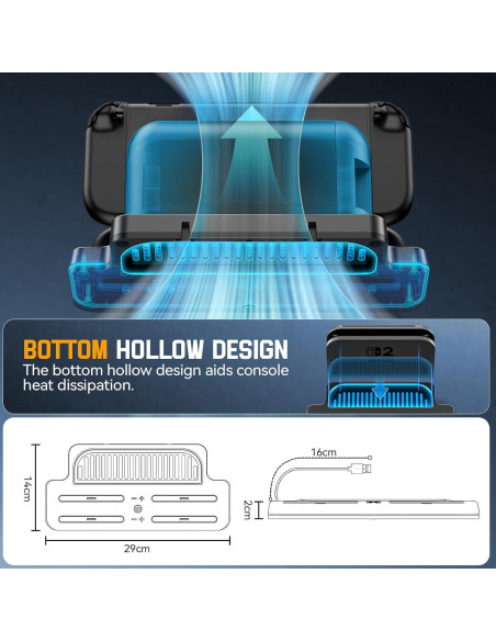 Estación de Carga Tokluck para Joy-Con 2 Switch 2 con RGB