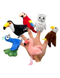 Juego de 6 Marionetas de Dedo de Pájaro JUSTQUNSEEN
