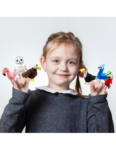 Juego de 6 Marionetas de Dedo de Pájaro JUSTQUNSEEN