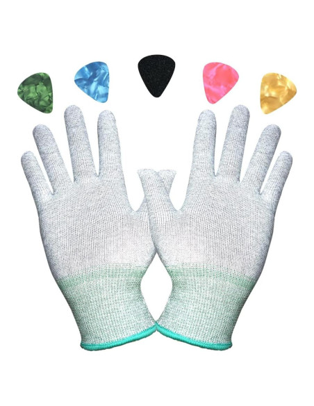 Guantes Protectores para Guitarristas Rhinos Talla M Gris