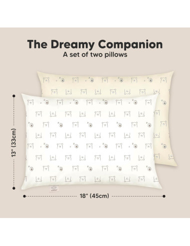 KeaBabies Almohadas para Niños 2-Pack 33x46 cm Algodón Orgánico