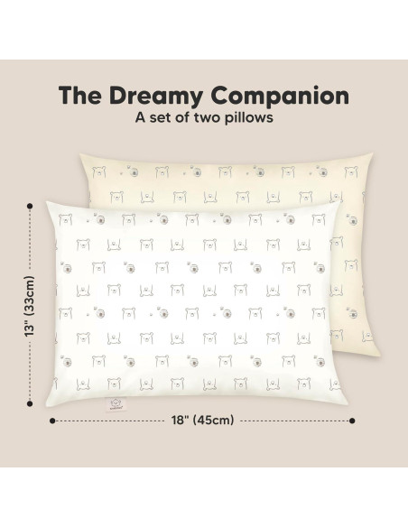 KeaBabies Almohadas para Niños 2-Pack 33x46 cm Algodón Orgánico