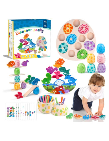 Juguete Montessori Dinosaurios Aliex 4 en 1 para Niños 12+ Meses