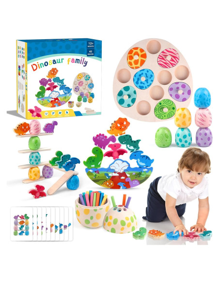 Juguete Montessori Dinosaurios Aliex 4 en 1 para Niños 12+ Meses