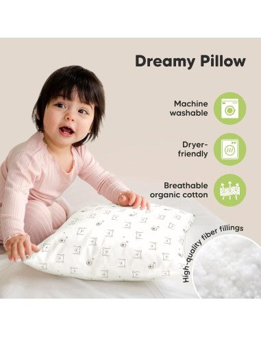 KeaBabies Almohadas para Niños 2-Pack 33x46 cm Algodón Orgánico