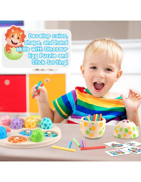 Juguete Montessori Dinosaurios Aliex 4 en 1 para Niños 12+ Meses