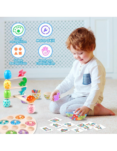 Juguete Montessori Dinosaurios Aliex 4 en 1 para Niños 12+ Meses