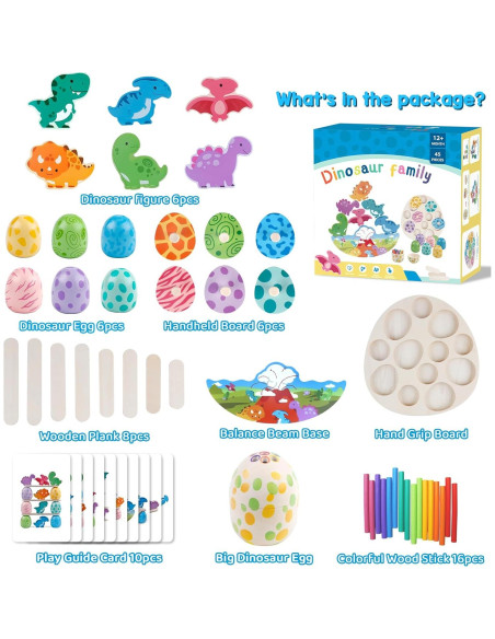 Juguete Montessori Dinosaurios Aliex 4 en 1 para Niños 12+ Meses