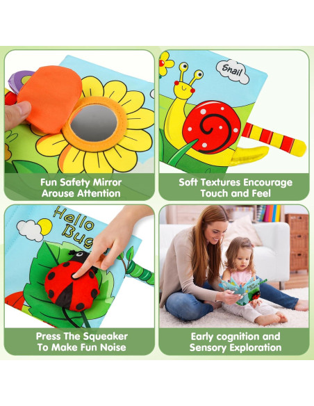 Libro Suave de Tela GKDOMS para Bebés 0-18 Meses