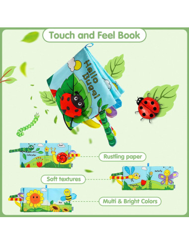 Libro Suave de Tela GKDOMS para Bebés 0-18 Meses