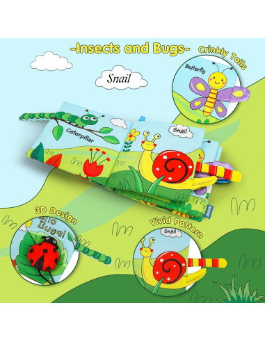 Libro Suave de Tela GKDOMS para Bebés 0-18 Meses