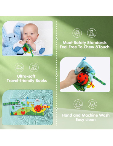 Libro Suave de Tela GKDOMS para Bebés 0-18 Meses