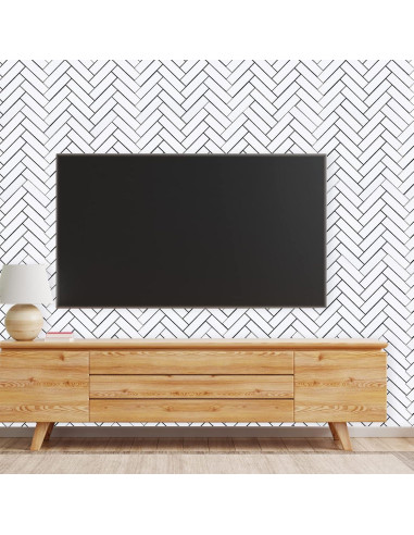 Azulejo autoadhesivo Herringbone Blanco Miscasa - 6 unidades