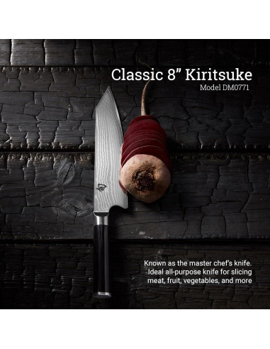 Cuchillo Kiritsuke Shun Classic 20.32 cm VG-MAX Damasco