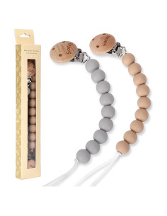 Clip de Chupete de Silicona Socub - 2 Unidades, Libre de BPA