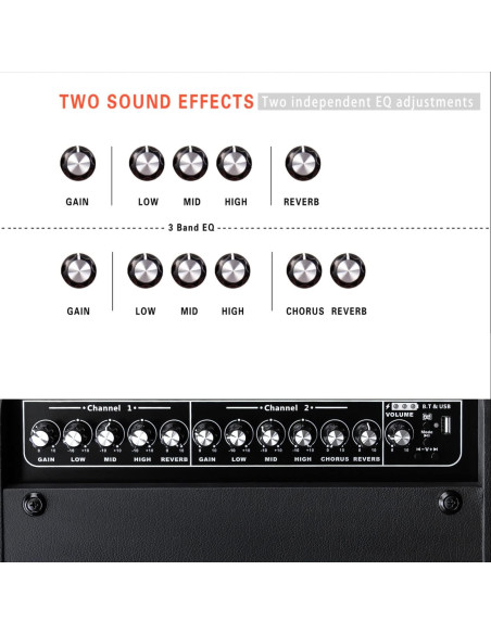 Amplificador Acústico Coolmusic BP80 100W Bluetooth 6 Entradas