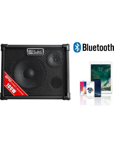Amplificador Acústico Coolmusic BP80 100W Bluetooth 6 Entradas