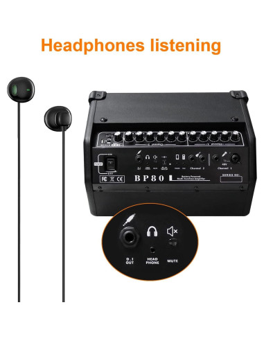 Amplificador Acústico Coolmusic BP80 100W Bluetooth 6 Entradas