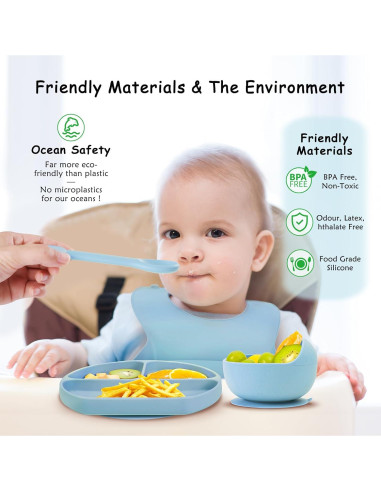 Juego de Alimentación de Silicona MBQMBSS 13 PZS Bebés