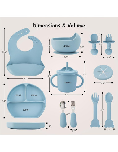 Juego de Alimentación de Silicona MBQMBSS 13 PZS Bebés
